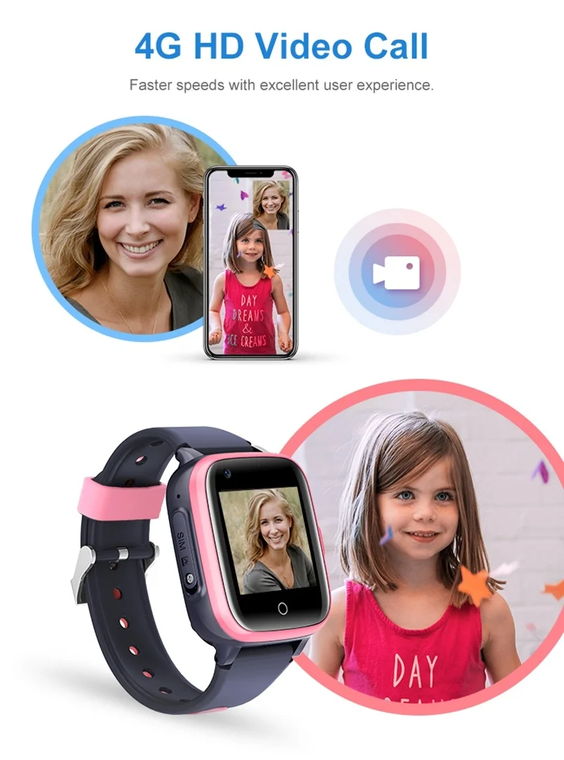 2023 4G Детские GPS Смарт-часы с Sim-картой, Видеозвонок, Мини-Телефон, SOS, Защита от Потери, IPX7, Умные Часы Для Девочек И Мальчиков, Подарок, Relogio Digital3