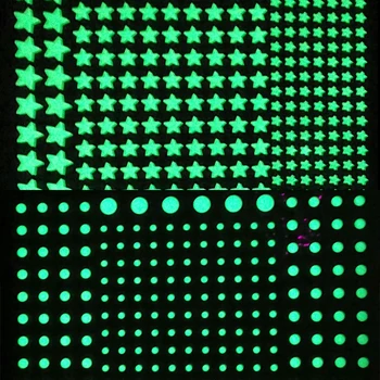 211шт Светящиеся 3D Звезды в Горошек, Наклейка на стену для Детской комнаты, Спальни, Домашнего Декора, Светящиеся В Темноте, Флуоресцентные Наклейки 