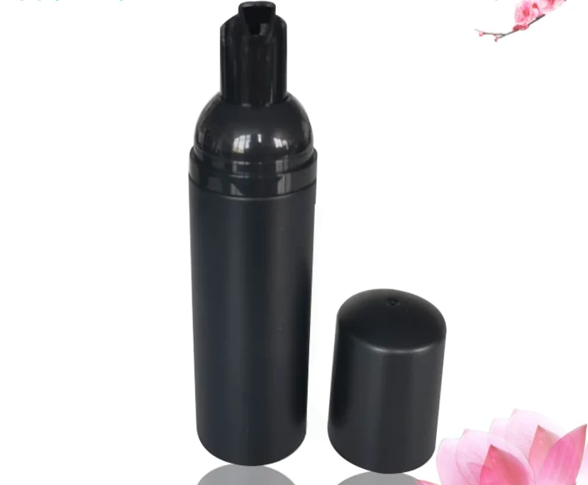 30 шт 60 мл Черный пенопластовый насос многоразового использования, пустой косметический флакон, дозатор мыла для умывания ресниц, Бутылка шампуня0