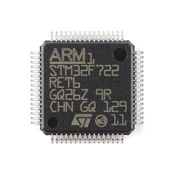 5 шт./лот Микроконтроллеры STM32F722RET6 LQFP-64 ARM - Высокопроизводительный микроконтроллер MCU и DSP FPU, Arm Cortex-M7 MCU512 Кбайт флэш-памяти 216 МГц