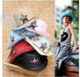 50 шт., детская дорожная летняя шляпа со звездой, солнцезащитная кепка для внедорожника, западный ковбой, детская рыболовная пляжная шляпа с козырьком, спортивная шляпа с широкими полями, соломенная кепка