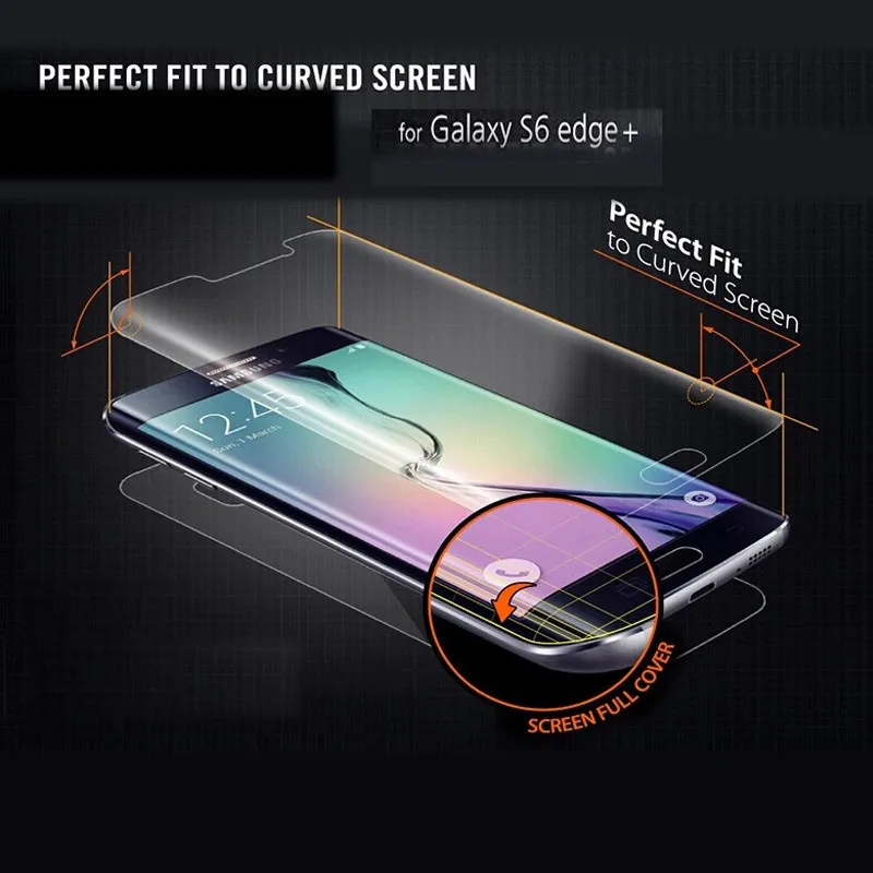 50 шт./лот Полноэкранная Защитная пленка Для Samsung Galaxy S6 Edge Plus G9280 Полноразмерная Защитная пленка для экрана Для S6 edge + 53