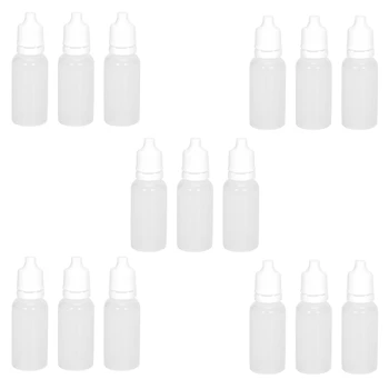 500ШТ 15 мл Пустых пластиковых бутылок-пипеток для жидкости для глазных капельниц Многоразового использования