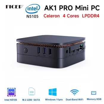 Ficep AK1 Pro Celeron N5105 Мини-ПК Windows 11 Intel DDR4 8 ГБ 16 ГБ 128 ГБ 256 ГБ 512 ГБ WIFI Windows 10 Компьютер PK Beelink minipc