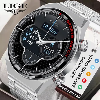 LIGE Модные Смарт-часы Для Мужчин, Bluetooth, Полный сенсорный экран, IP67, Водонепроницаемые Часы, Спортивные, Для Фитнеса, Умные Часы, Мужские Reloj Hombre