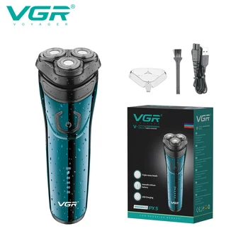 VGR Электробритва, Водонепроницаемый Станок для бритья, Профессиональный Триммер для бороды, Бытовой Триммер, Бритвы для бритья, Мужские V-322