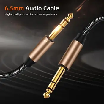 Аудиокабель с позолоченным шумоподавлением, стереосвязь, мягкий провод от 6,35 мм до 6,35 мм, Инструментальный гитарный кабель, шнур AUX для микшера