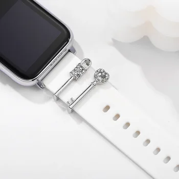 Декоративные кольца с замком для Apple Watch, Силиконовый ремешок, Позолоченное кольцо, Петля для Ногтей 2022, Модные ювелирные аксессуары, Подарок