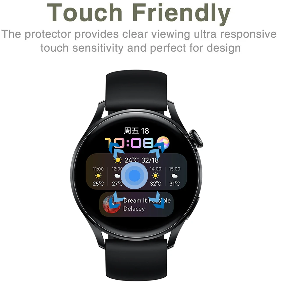 Для Huawei Watch 3 Защитная пленка Протектор экрана Для Huawei Watch 3 Pro SmartWatch Изогнутая Защитная Гидрогелевая пленка (не стеклянная3