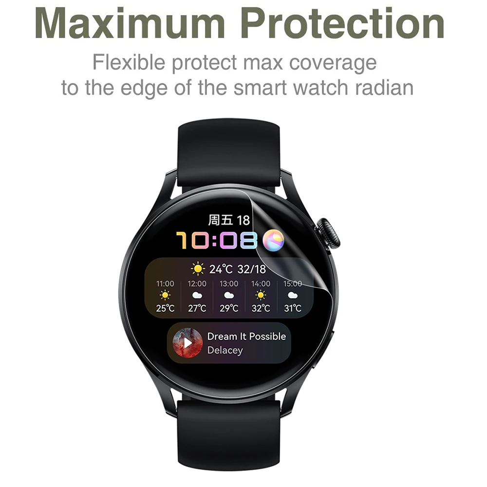 Для Huawei Watch 3 Защитная пленка Протектор экрана Для Huawei Watch 3 Pro SmartWatch Изогнутая Защитная Гидрогелевая пленка (не стеклянная4