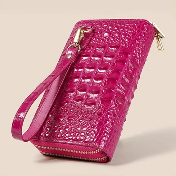 Женская кожаная сумка-клатч, брендовые роскошные дизайнерские женские сумки, высококачественная сумка из воловьей кожи с рисунком крокодила