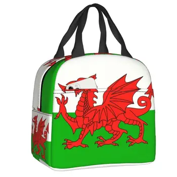 Изолированная сумка для ланча с флагом Уэльса, женская водонепроницаемая сумка с термоохлаждением Welsh Red Dragon, сумка для ланча, Офисная сумка для пикника и путешествий