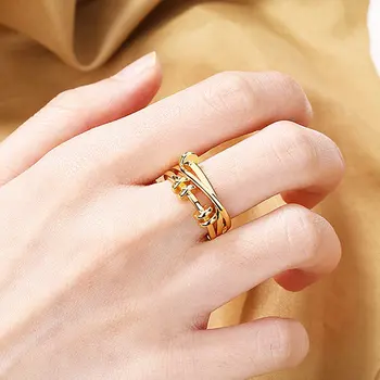 Кольцо из Стерлингового Серебра S925, Персонализированное открытое кольцо в стиле панк Для женщин, модные ювелирные изделия в стиле хип-хоп, подарок на День рождения