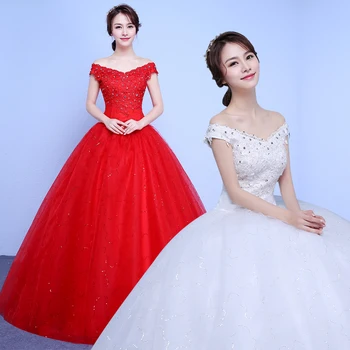 Красно-белое свадебное платье, Новое платье невесты, бальные платья на одно плечо, Vestido De Noiva, свадебные платья больших размеров на шнуровке