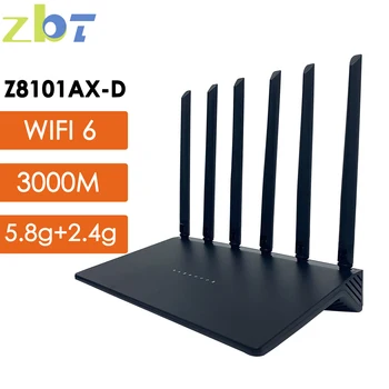 Маршрутизатор ZBT Z8101AX Wifi6 3000 Мбит/с с сеткой 5,8 ГГц 2,4 ГГц Openwrt 128 МБ 56 Мб Гигабитная локальная сеть для 128 устройств WiFi 6 Антенн MU-MIMO