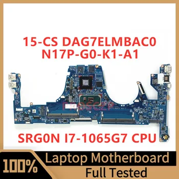 Материнская плата DAG7ELMBAC0 для ноутбука HP 15-CS N17P-G0-K1-A1 с процессором SRG0N I7-1065G7 100% Полностью Протестирована, работает хорошо