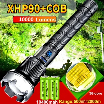 Мощные светодиодные фонари XHP 90/70, супер яркие вспышки, USB-Перезаряжаемый тактический фонарь с зумом, Походная Поисковая лампа