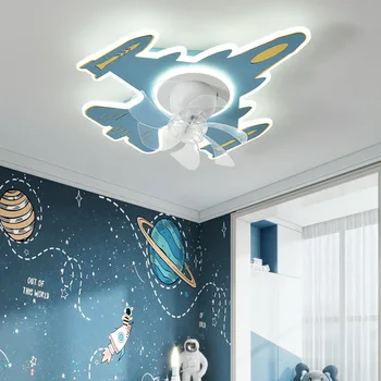 Светильник с вентилятором, домашняя спальня, детская комната, энергосберегающий светильник для самолета, современный и минималистичный потолочный подвесной светильник