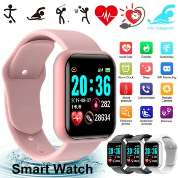 Смарт-часы Для женщин, мужчин, Фитнес-спортивный браслет, монитор здоровья, Умные часы с Bluetooth-подключением для Android IOS Y68, Детские часы