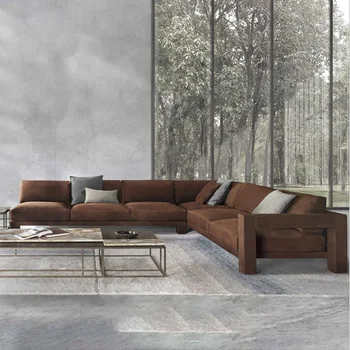 Современный легкий роскошный дизайн, креативная геометрическая простая комбинированная строчка из ткани, диван для нескольких человек, гостиная, вилла