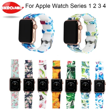Спортивные Силиконовые Ленты Ремешок Для Apple Watch 4 40 мм 44 мм Браслет Наручные Часы Ремешок Для часов 3/2/1 42 мм 38 мм Аксессуары