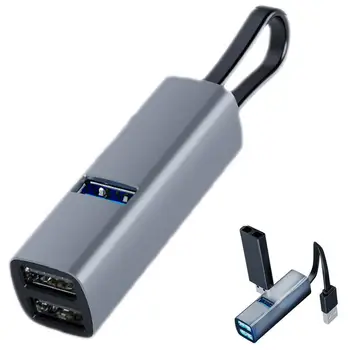 Тип C Мини Алюминиевый сплав USB3.0 Портативный 5-портовый разветвитель Тип хранения USB-концентратор Расширение КОНЦЕНТРАТОРА 3,0 Адаптер USB-разветвитель Расширение