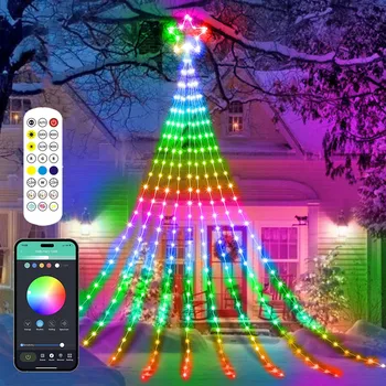 Умные светодиодные гирлянды, приложение, дистанционное управление, USB, Сказочный звездный свет для Рождественской спальни Navidad, декор для Рождественской елки в помещении и на открытом воздухе