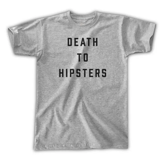 Футболка Sugarbaby Death To Hipsters - Унисекс, Модная футболка Tumblr с коротким рукавом, Модные повседневные топы в стиле Гранж1