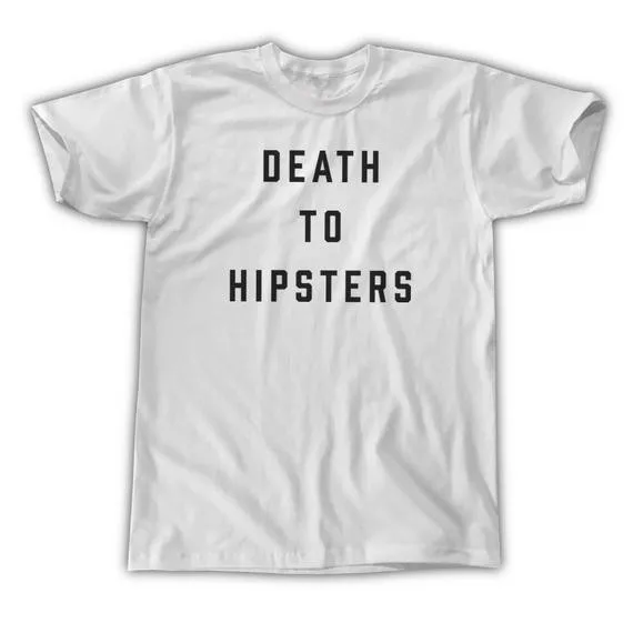 Футболка Sugarbaby Death To Hipsters - Унисекс, Модная футболка Tumblr с коротким рукавом, Модные повседневные топы в стиле Гранж2