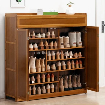Шкаф для обуви, Пылезащитная простая полка для обуви, Многослойная экономичная стойка для обуви из нетвердого дерева в общежитии, полка для обуви