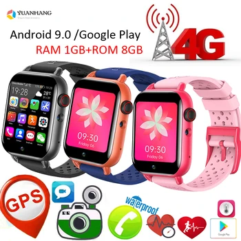 Android 9 Smart 4G Удаленная камера GPS Отслеживание Местоположения Ребенка Студента Google Play Монитор сердечного ритма Смарт-часы Телефон Часы