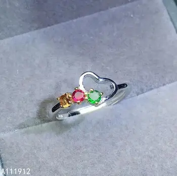 KJJEAXCMY изысканные ювелирные изделия из натурального Турмалина стерлингового серебра 925 пробы новое женское кольцо поддержка тест изысканный