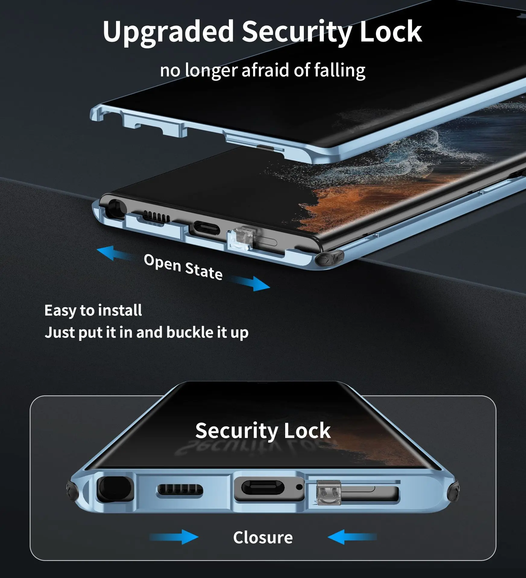 Для Samsung Galaxy S23 S22 Ultra Case Подушка Безопасности С Четырьмя Углами Свечения, Защищающая От Посторонних Глаз, Скрывающая Стеклянный Объектив Камеры, Металлическая Крышка Для Предотвращения Падения3