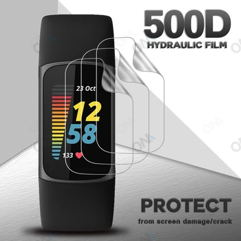 Защитная пленка для экрана Fitbit Charge 5 4 3 Smart Band с полностью изогнутым краем Защитная крышка Гидрогелевая пленка (не стеклянная)