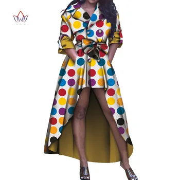 Изготовленный на заказ Африканский Тренч-дашики для женщин Bazin Riche Ankara, Тренчи с принтом, Женская Африканская Одежда, Повседневная Праздничная одежда WY5887