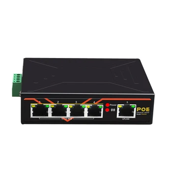 Коммутатор POE с 5 портами 10/100 Мбит/с, промышленный коммутатор Fast Ethernet, сетевой коммутатор на DIN-рейке